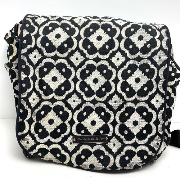 Petunia Pickle Bottom Handbags - PETUNIA PICKLE BOTTOM Black & White Diaper Bag Baby Backpack Changing Pad